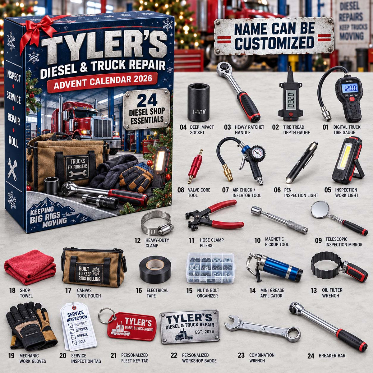 Diesel And Truck Repair Advent Calendar 2026 QTCUZ GFTONTD3249