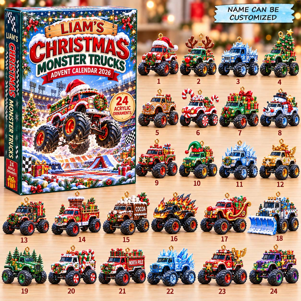 Christmas Monster Trucks Advent Calendar 2026 QTCUZ GFTONTD3286