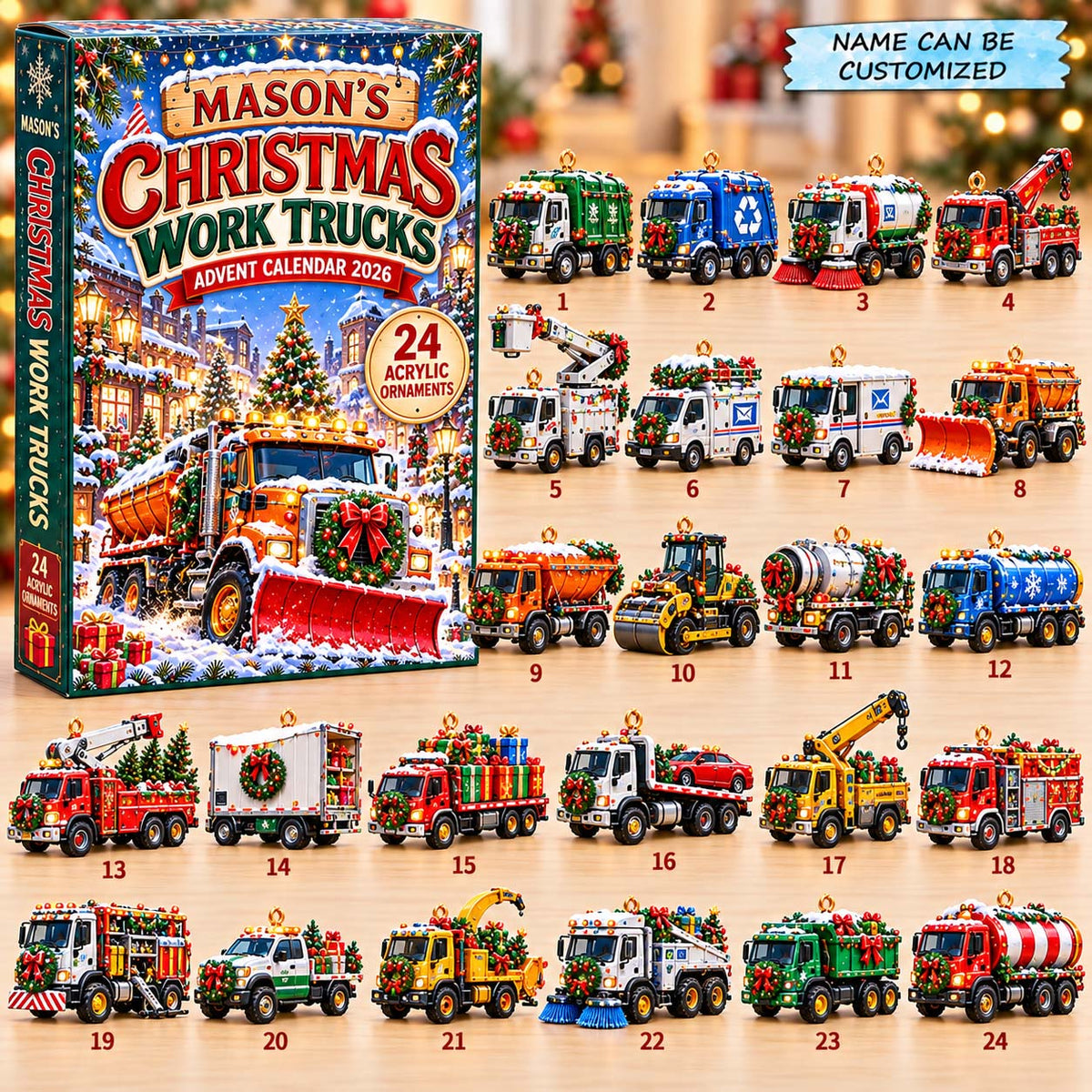 Christmas Work Trucks Advent Calendar 2026 QTCUZ GFTONTD3288