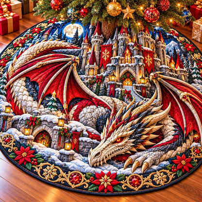 Royal Snow Dragon Quilted Tree Skirt GFTONTD3329