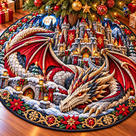 Royal Snow Dragon Quilted Tree Skirt GFTONTD3329