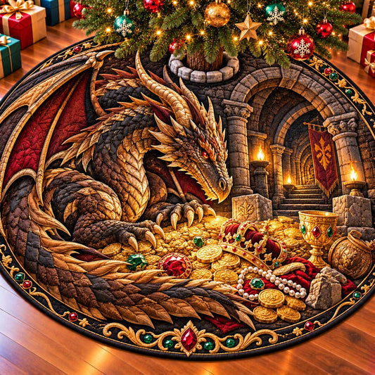 Dragon Treasure Vault Quilted Tree Skirt GFTONTD3331