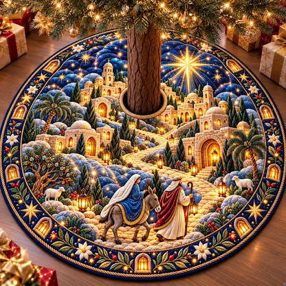 Holy Night Village Quilted Tree Skirt GFTONTD3431