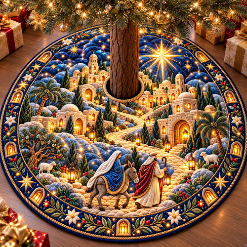 Holy Night Village Quilted Tree Skirt GFTONTD3431