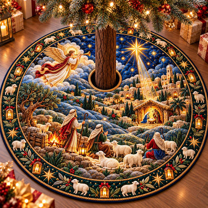 Angel Over Bethlehem Quilted Tree Skirt GFTONTD3434