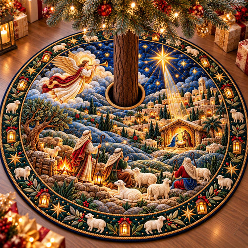 Angel Over Bethlehem Quilted Tree Skirt GFTONTD3434
