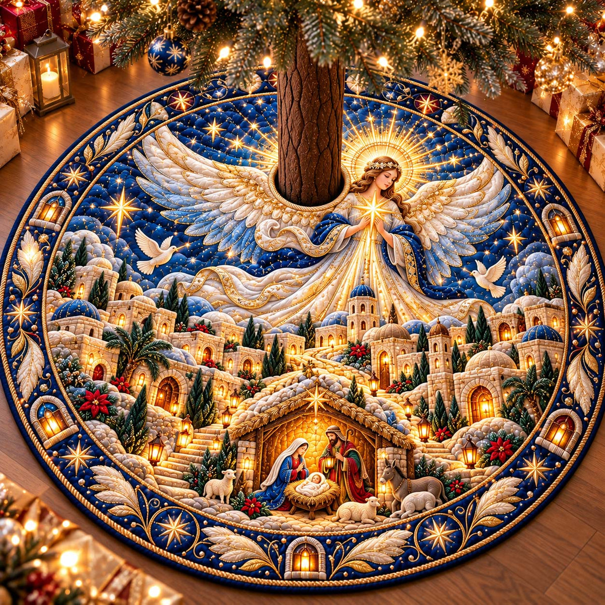 Bethlehem City Gate Quilted Tree Skirt GFTONTD3435