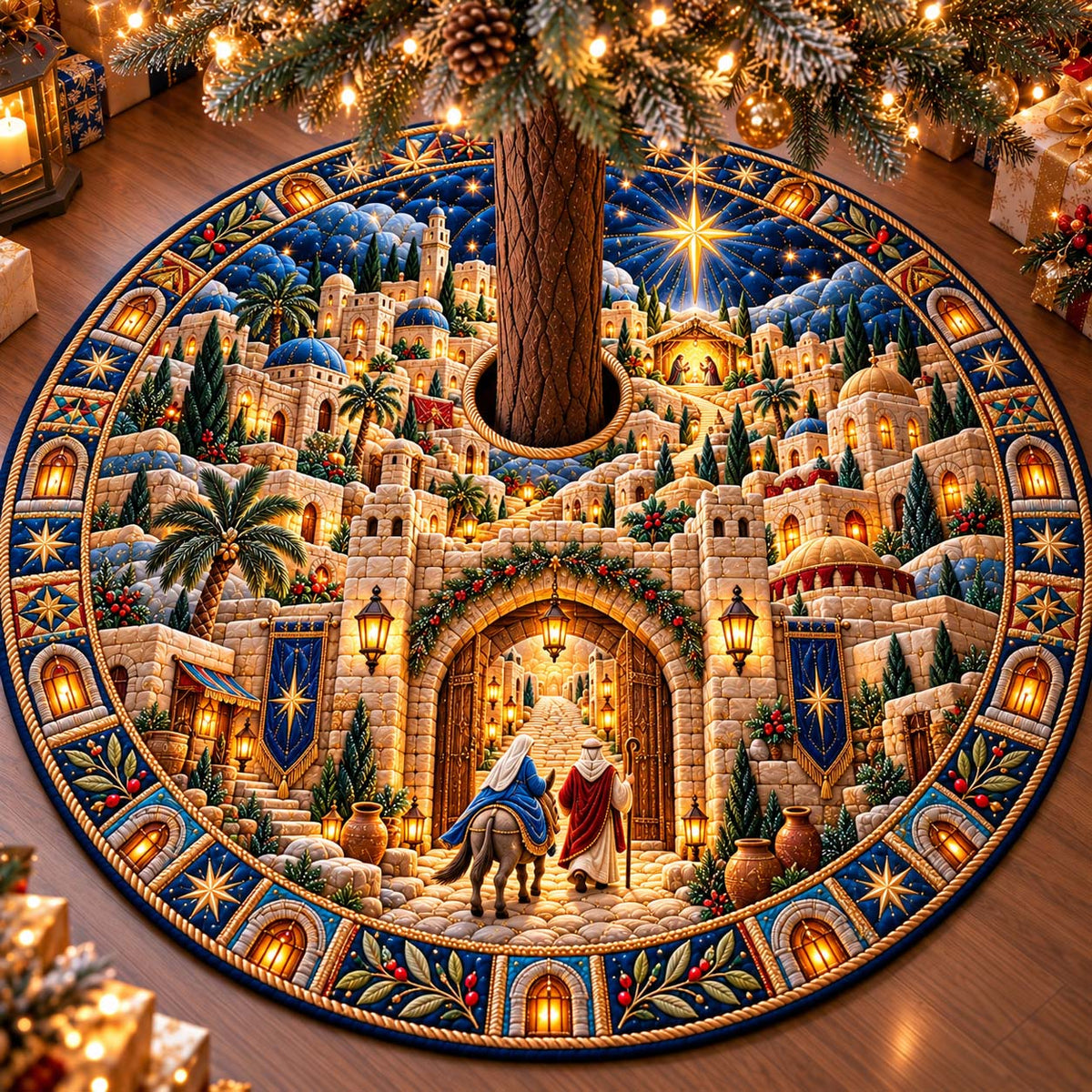 Star of Nativity Quilted Tree Skirt GFTONTD3436