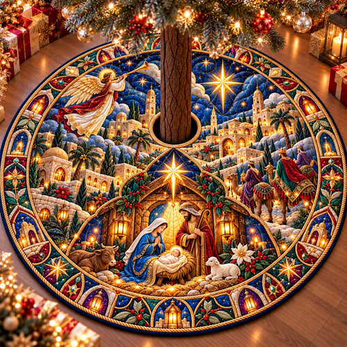 Christmas Violin Harmony Quilted Tree Skirt GFTONTD3437