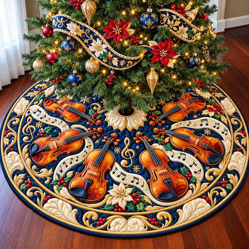 Christmas Brass Symphony Quilted Tree Skirt GFTONTD3438