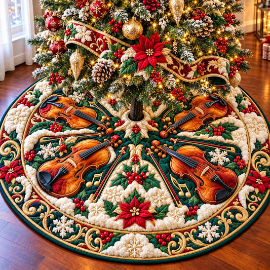 Golden Harp Christmas Quilted Tree Skirt GFTONTD3441