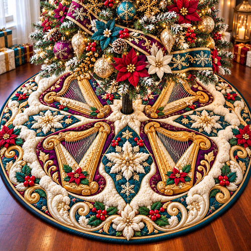 Holiday Orchestra Magic Quilted Tree Skirt GFTONTD3442