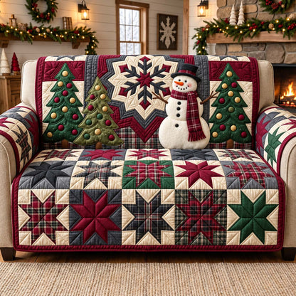 Snowman Starry Noel Quilted Sofa Cover GFTONTD3469