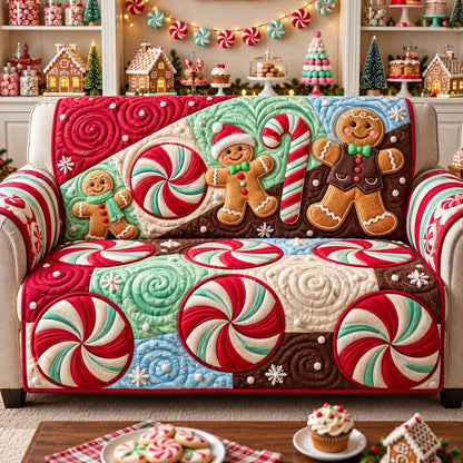 Peppermint Cookie Party Quilted Sofa Cover GFTONTD3473