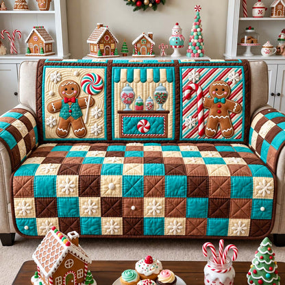 Candy Shop Christmas Quilted Sofa Cover GFTONTD3475