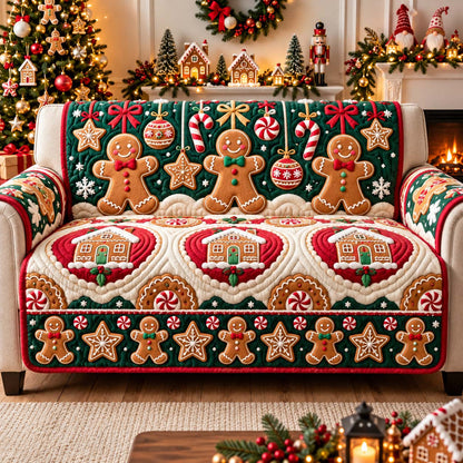 Gingerbread Noel Magic Quilted Sofa Cover GFTONTD3477