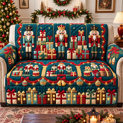 Nutcracker Gift Parade Quilted Sofa Cover GFTONTD3484