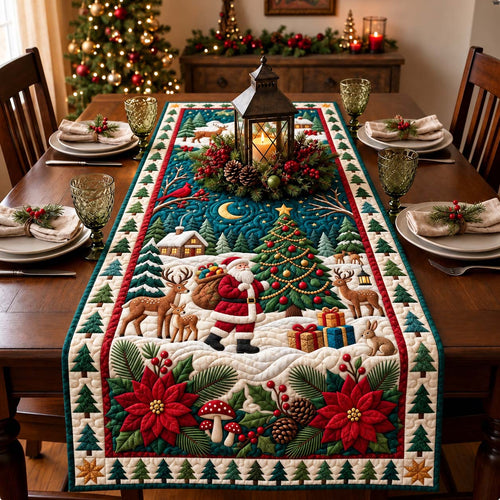 Woodland Christmas Magic Quilted Table Runner GFTONTD3557