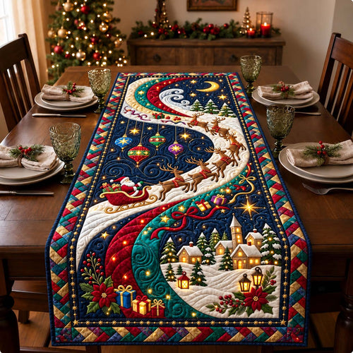 Midnight Sleigh Journey Quilted Table Runner GFTONTD3560