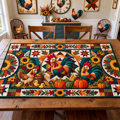 Harvest Rooster Homestead Quilted Table Runner GFTONTD3567