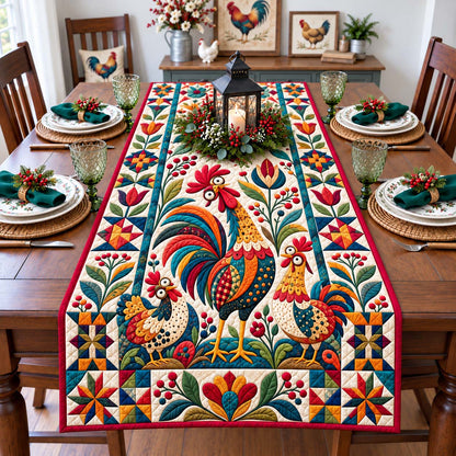 Rooster Farm Garden Quilted Table Runner GFTONTD3569