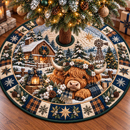 Highland Farmhouse Noel Quilted Tree Skirt GFTONTD3580