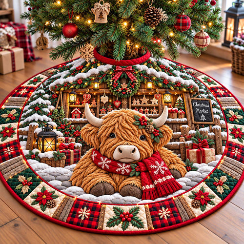 Highland Christmas Market Quilted Tree Skirt GFTONTD3581