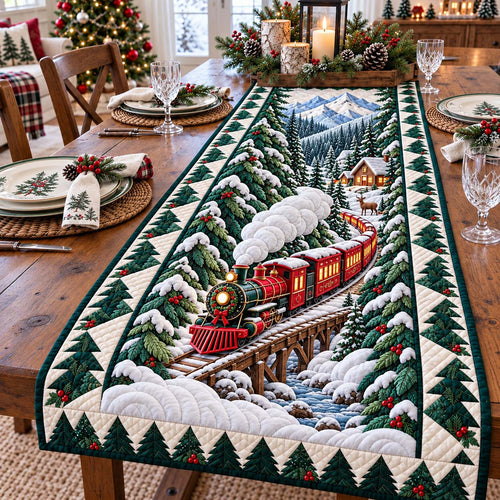 Evergreen Mountain Express Quilted Table Runner GFTONTD3586