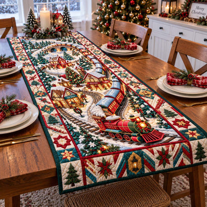 Holiday Village Express Quilted Table Runner GFTONTD3589