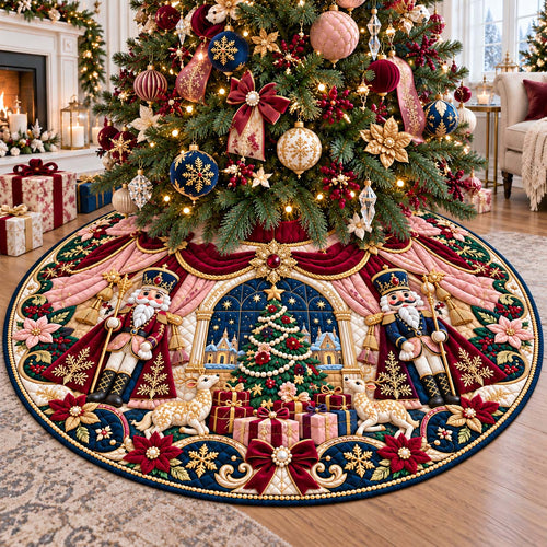 Nutcracker Snow Village Quilted Tree Skirt GFTONTD3610