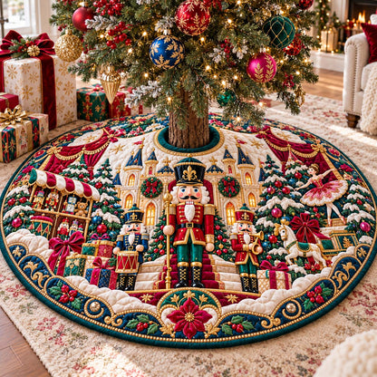 Royal Christmas Village Quilted Tree Skirt GFTONTD3611