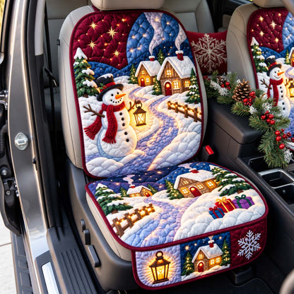 Snowman Lantern Cottage Quilted Car Seat Protector GFTONTD3648