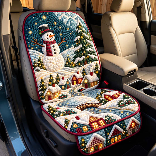 Snowman Winter Village Quilted Car Seat Protector GFTONTD3649