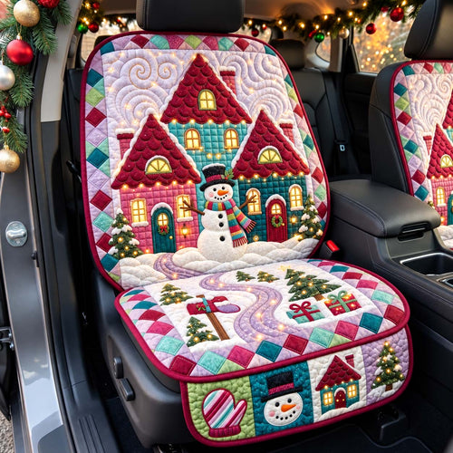 Candy Cottage Snowman Quilted Car Seat Protector GFTONTD3652