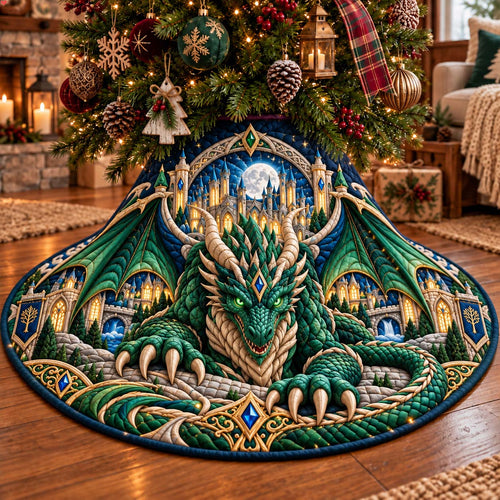 Emerald Dragon Kingdom Quilted Tree Skirt GFTONTD3690
