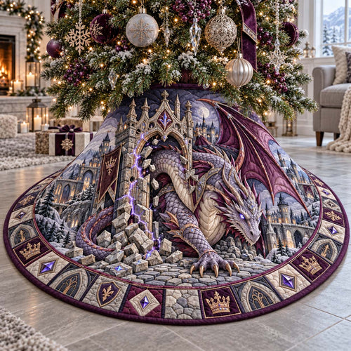 Amethyst Dragon Ruins Quilted Tree Skirt GFTONTD3696