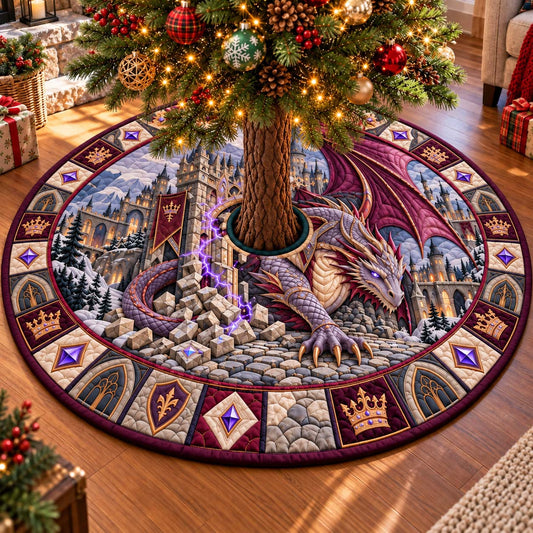 Amethyst Dragon Ruins Quilted Tree Skirt GFTONTD3696