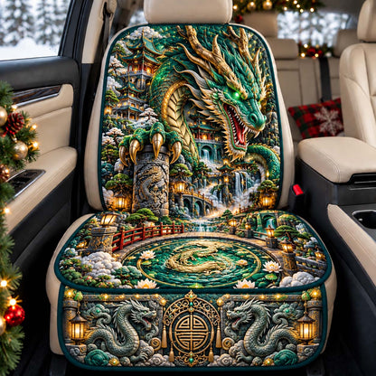 Emerald Dragon Temple Quilted Car Seat Protector GFTONTD3700