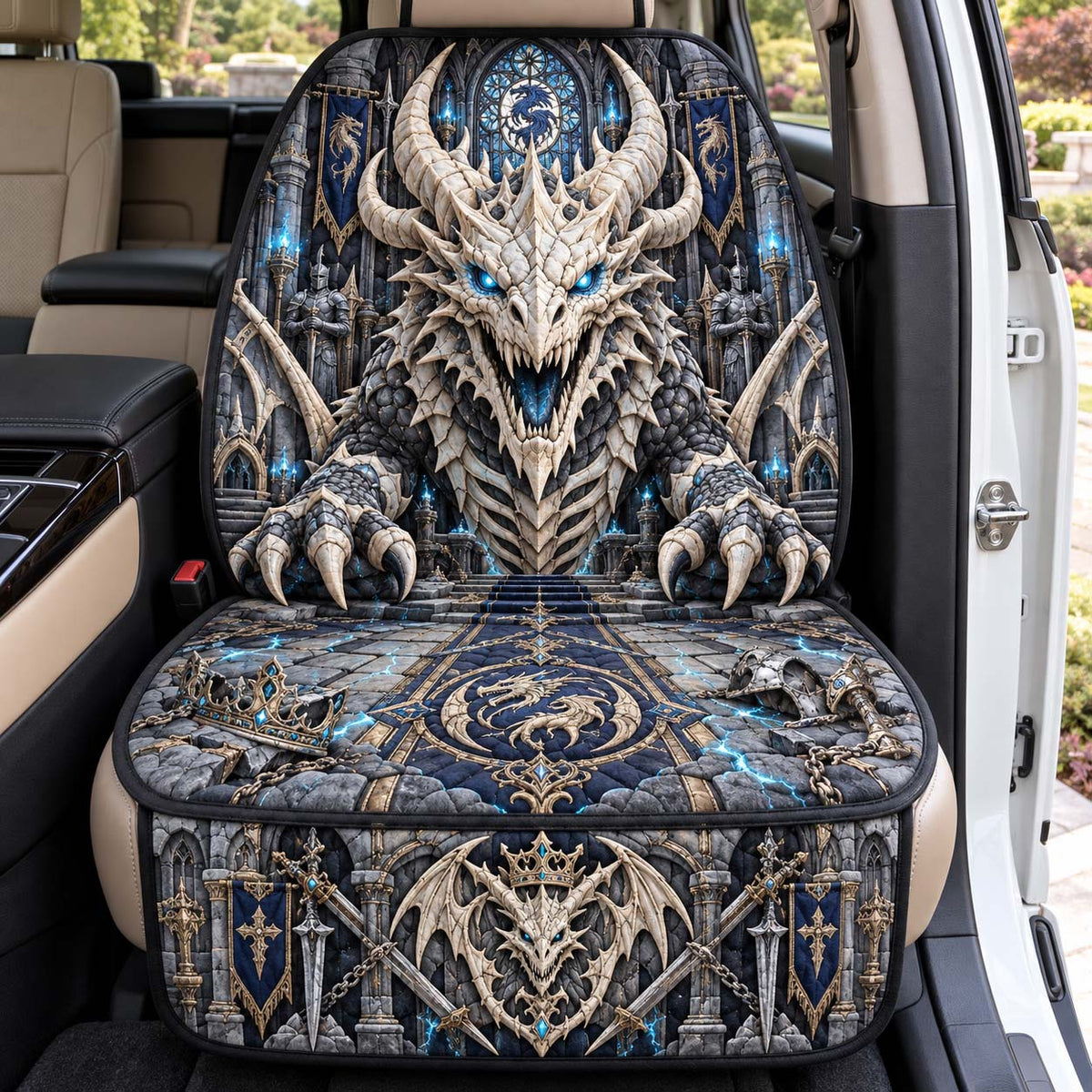 Bone Dragon Citadel Quilted Car Seat Protector GFTONTD3702