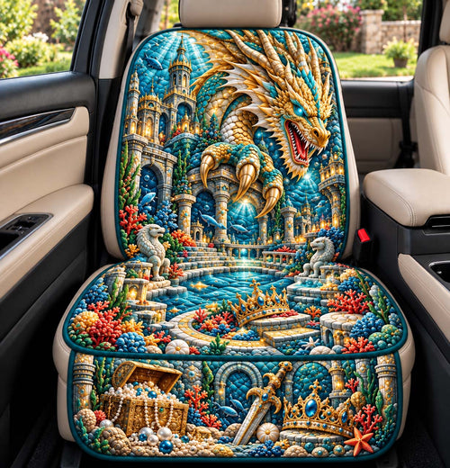 Ocean Dragon Kingdom Quilted Car Seat Protector GFTONTD3703