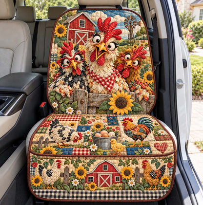 Silly Chicken Trio Quilted Car Seat Protector GFTONTD3704
