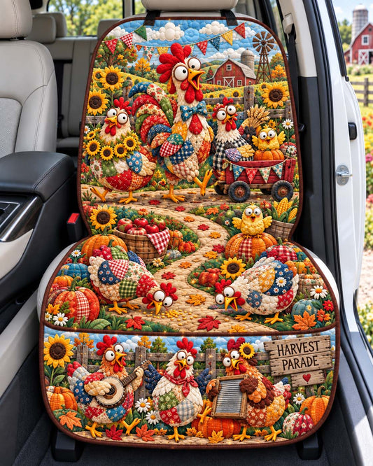 Harvest Chicken Parade Quilted Car Seat Protector GFTONTD3709