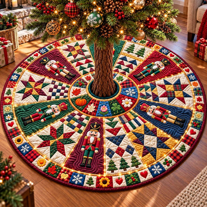 Patchwork Nutcracker Noel Quilted Tree Skirt GFTONTD3715