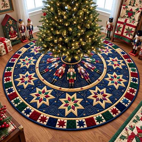 Midnight Nutcracker Stars Quilted Tree Skirt GFTONTD3716