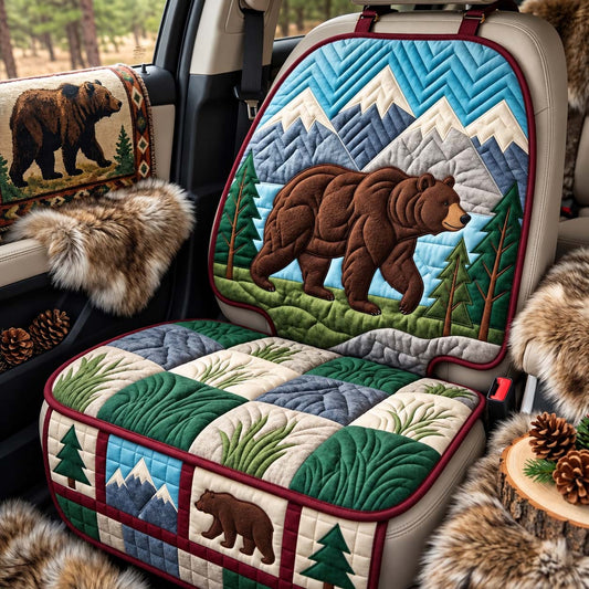 Mountain Bear Adventure Quilted Car Seat Protector GFTONTD3724