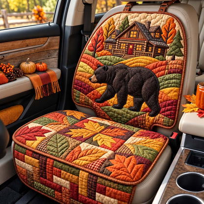 Autumn Cabin Bear Quilted Car Seat Protector GFTONTD3728