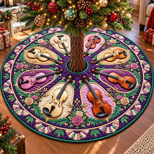Purple Rose Concerto Quilted Tree Skirt GFTONTD3799