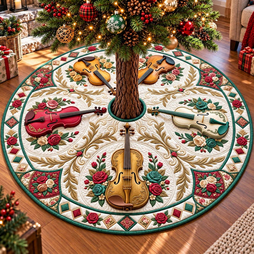 Ivory Rose Sonata Quilted Tree Skirt GFTONTD3804