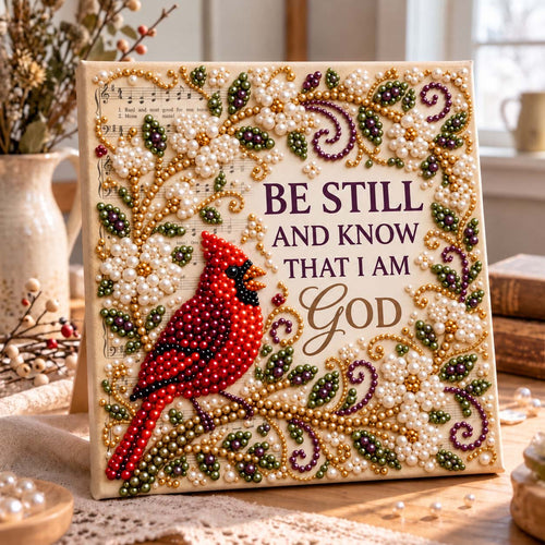Faithful Cardinal DIY Diamond Pearl Art Kit GFTONTD4158