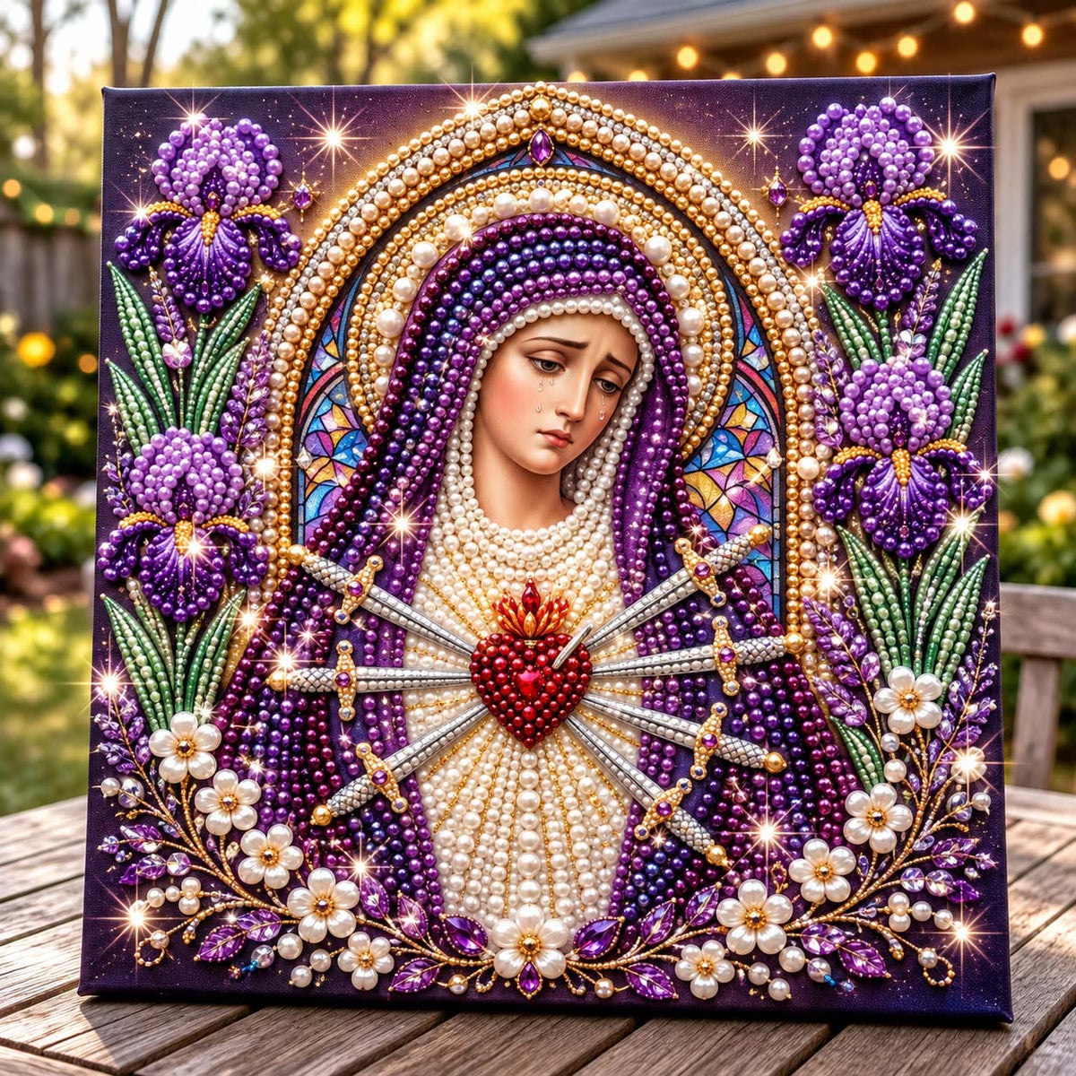 Sorrowful Heart Mary DIY Diamond Pearl Art Kit GFTONTD4344